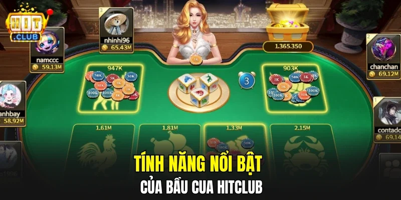 Tính năng nổi bật của bầu cua HITCLUB